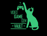 The official Video Game Gem Vault green and black logo featuring a cat apwing at a raised gaming controller.